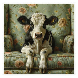 Wall print Sweet calf on Sofa - DejaReve