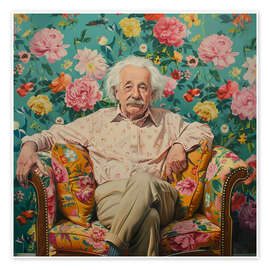 Wall print Einstein chilling - DejaReve