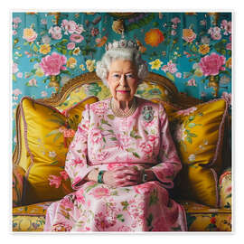 Wall print The Queen on the sofa - DejaReve