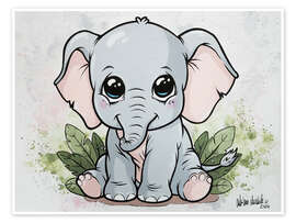 Wall print Baby Elephant - A.DOUBLE.U