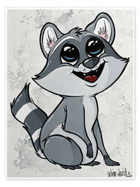 Wall print Little raccoon - A.DOUBLE.U