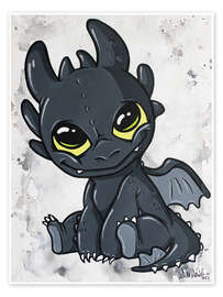 Wall print Little black Dragon - A.DOUBLE.U