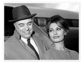 Poster Sophia Loren with Carlo Ponti, Zurich, 1959