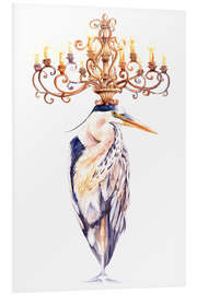 Bilde på skumplate Elegant heron with golden chandelier - Tetiana Savchenko