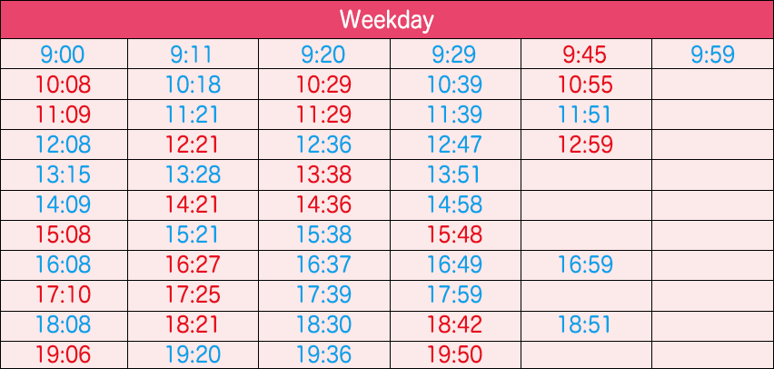 Timetable