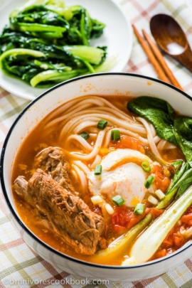 Tomato Noodle Soup - The Ultimate Comfort Food | omnivorescookbook.com