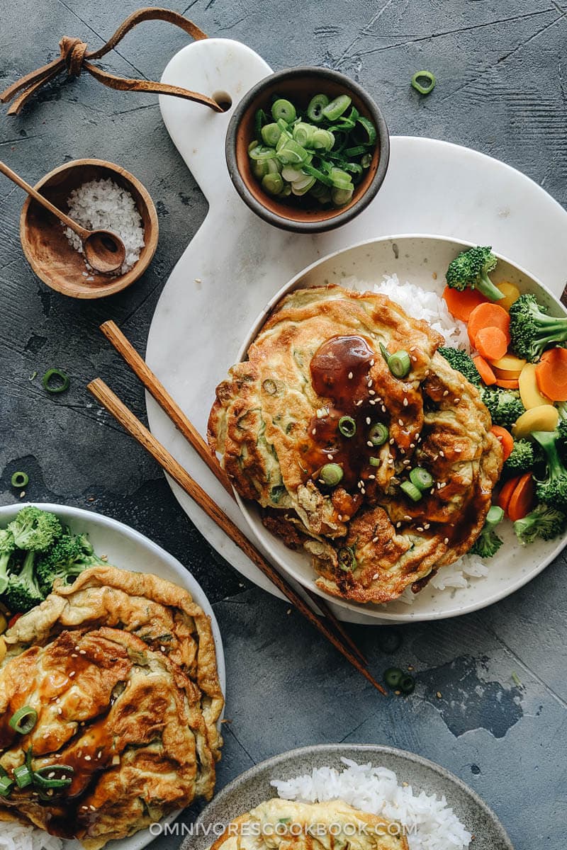 Egg foo young with gravy