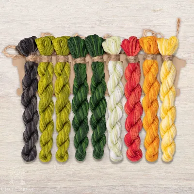 Set of OwlForest Hand-Dyed Threads for the “Watermelon Summer” Chart (DMC)