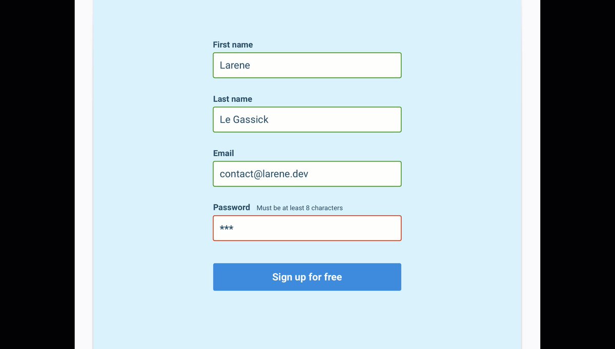 A sign up form design, usin...