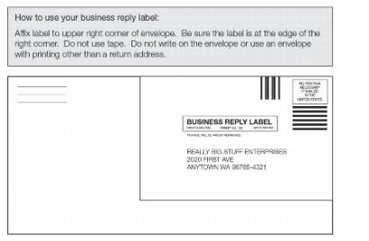 Exhibit 1.4.9 Instructions for Affixing Business Reply Label