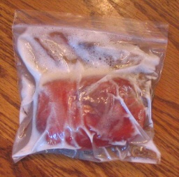 Felting in a sandwich baggie.