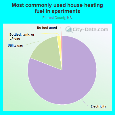 Most commonly used house heating fuel in apartments