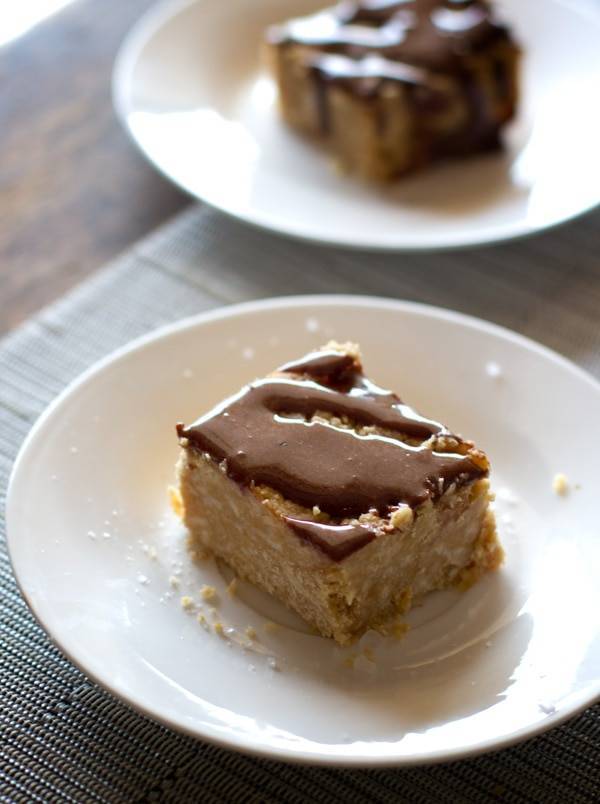 Peanut butter fudge on a plate.