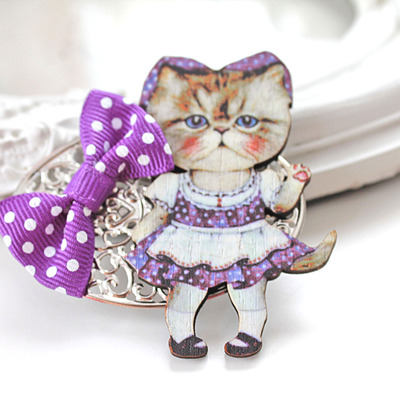 Hair clip cat  purple lolita  style kawaii  lolita accessory