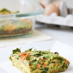 This turmeric egg bake is packed with spinach and shredded sweet potatoes for an easy, flavorful make-ahead breakfast.