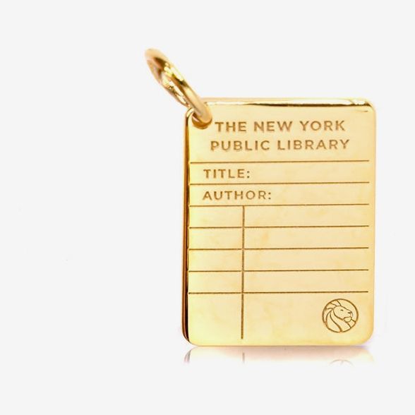 Gold NYPL Library Card Charm