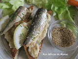 Toasts au Baba Ghannouge et sardines