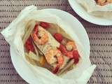 Papillotes de cabillaud & crevettes