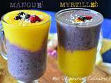 Smoothie mangue banane et myrtilles