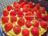 Tarte aux fraises, crème pistache