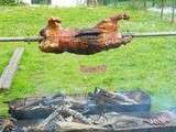 Repas autour d'un cochon de lait