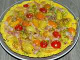 Omelette aux tomates cerise et lardons