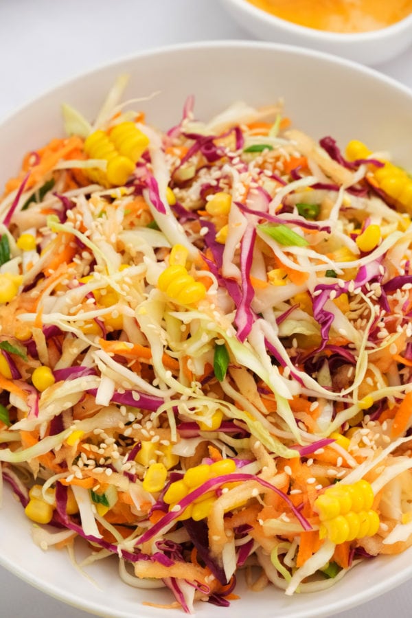 tossed Sweet Asian Slaw with Apple and Corn