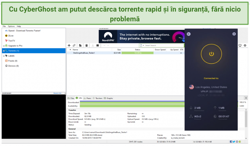 Graphic showing CyberGhost with uTorrent