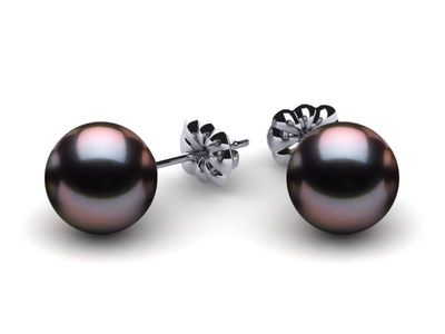 8mm Tahitian Pearl Earring Stud