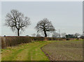 SO8496 : Fields south of Trescott, Staffordshire by Roger  D Kidd