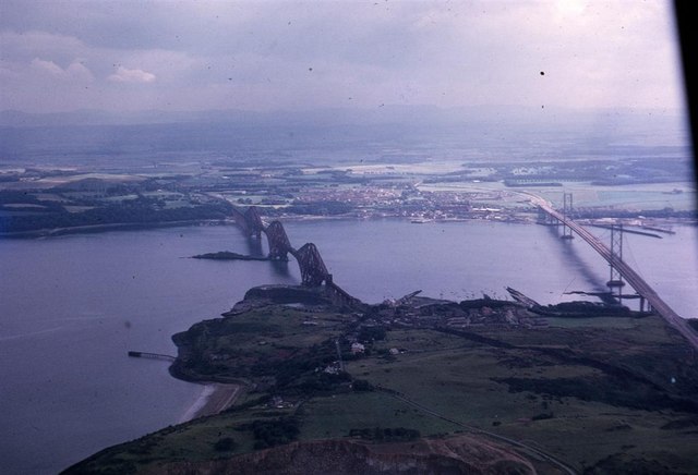 The Forth bridges from over Inverkeithing