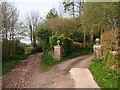 SX8464 : Gateposts, Combe House by Derek Harper