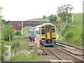 NY7606 : Kirkby Stephen station: down starter signal by Stephen Craven