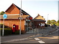 SY9895 : Corfe Mullen: Hill View Post Office and postbox № BH21 26 by Chris Downer