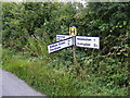 TM3371 : Roadsign on Heveningham Long Lane by Geographer