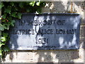 TM3869 : Plaque at the entrance to Yoxford Cemetery by Geographer