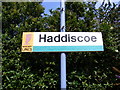 TM4598 : Haddiscoe Railway Station Sign by Geographer