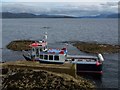 NM3235 : Ferry "Ullin of Staffa" alongside the landing stage on Staffa by David Martin