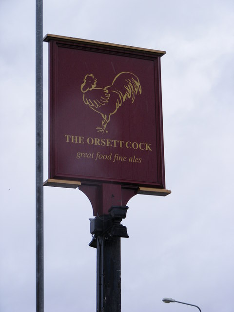 The Orsett Cock Public House sign