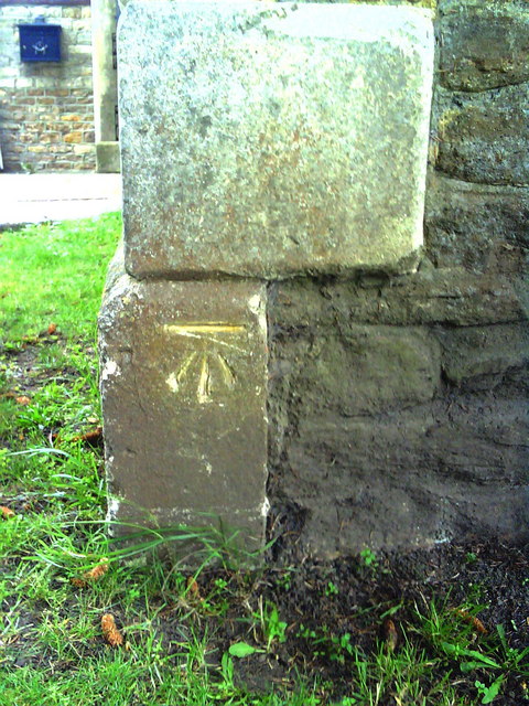 Benchmark on the Baptist Church, Bromsgrove