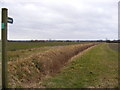 TM3566 : Footpath to Hill Farm Road & Bruisyard Road by Geographer