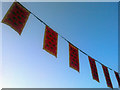 SJ9497 : Bunting with flag of Greater Manchester by Steven Haslington