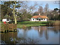 TQ8110 : Pond and Bowling Hut at Alexandra Park by Oast House Archive