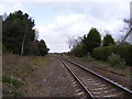 TM3758 : Railway line to Saxmundham Railway Station by Geographer