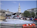 TQ3080 : Temporary Stage in Trafalgar Square by PAUL FARMER