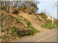 SH8075 : Bench with outcrop by Jonathan Wilkins