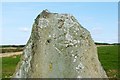 NS4582 : Bench mark on standing stone by Lairich Rig