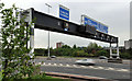 J3478 : Motorway gantry sign, Belfast by Albert Bridge