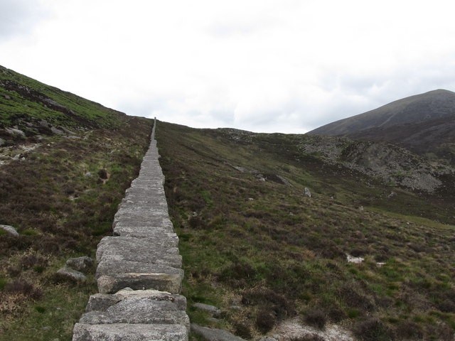 The Mourne Wall extending northwards towards the col separating Rocky Mountain and Chimney Rock Mountain