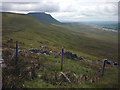 SD7676 : Fence and stone wall, Park Fell by Karl and Ali